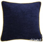 McAlister Textiles Taie Oreiller Alston Chenille | 49x49cm Uni Deux Tons Couleur Bleu Marine et Ocre | Housse de Coussin Décorative pour Canapé  Sofa - B076GPQ5HH